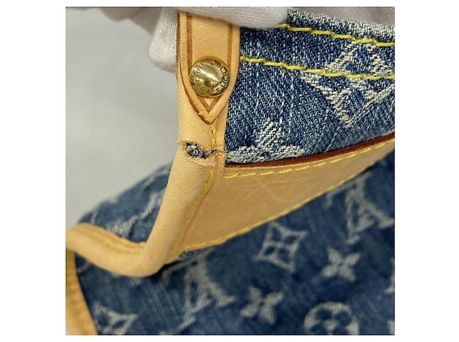 Borsa Tote Piatta Louis Vuitton Monogram Denim Blu - vista 7