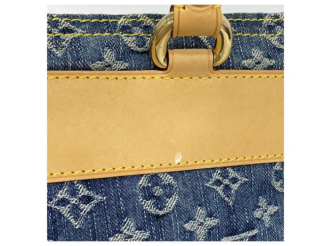 Borsa Tote Piatta Louis Vuitton Monogram Denim Blu - vista 9