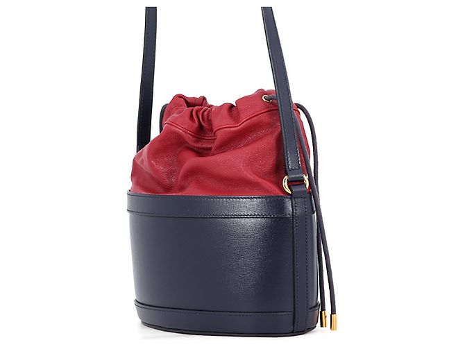 Borsa a tracolla Gucci Horsebit 1955 Rosso Blu navy - vista 2