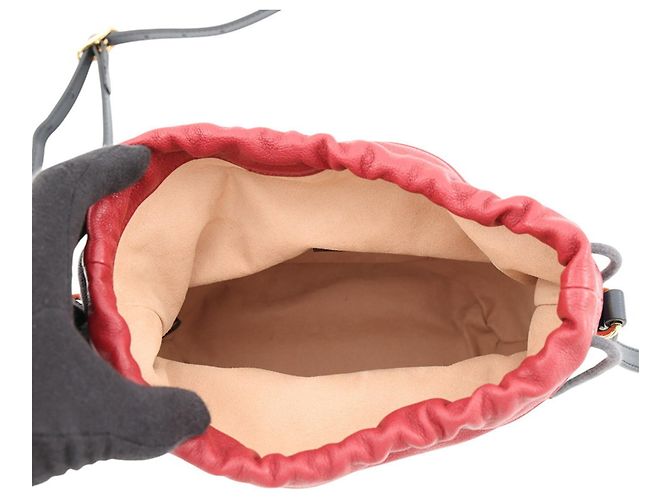 Borsa a tracolla Gucci Horsebit 1955 Rosso Blu navy - vista 4