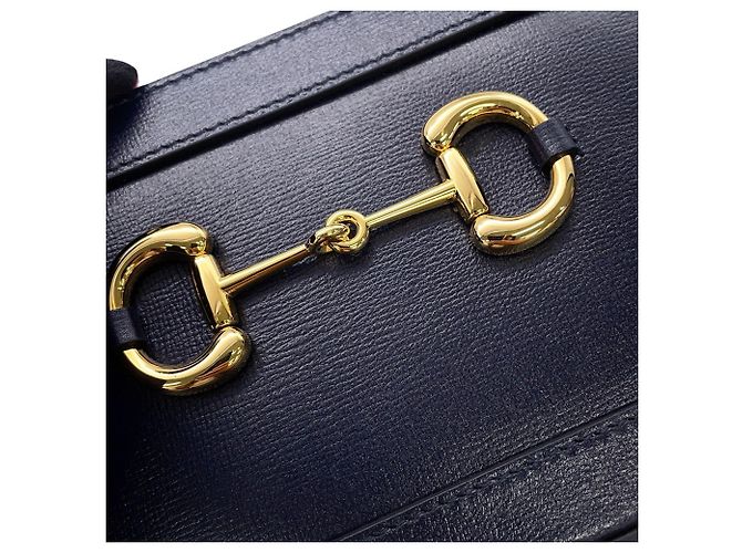Borsa a tracolla Gucci Horsebit 1955 Rosso Blu navy - vista 8