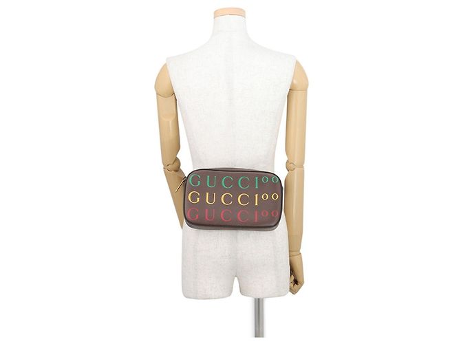 Borsa Body Gucci 100th Anniversary Pouch Handbag Marrone Multicolore - vista 6