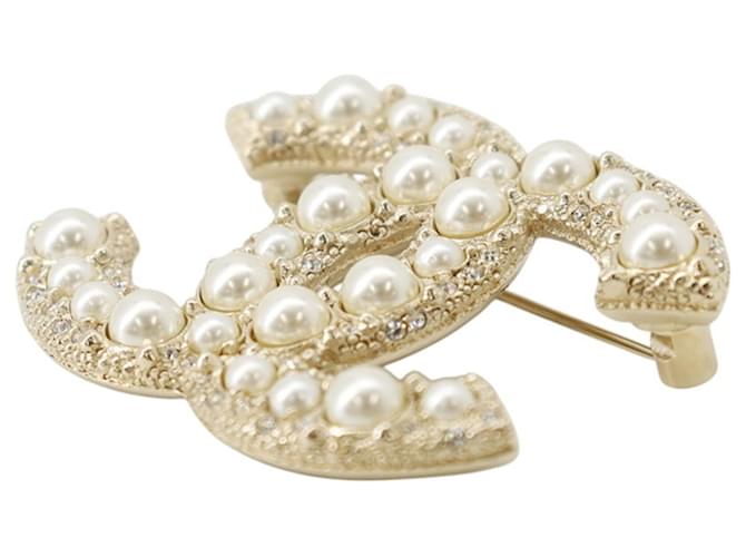 Spilla Chanel con strass D'oro - vista 2