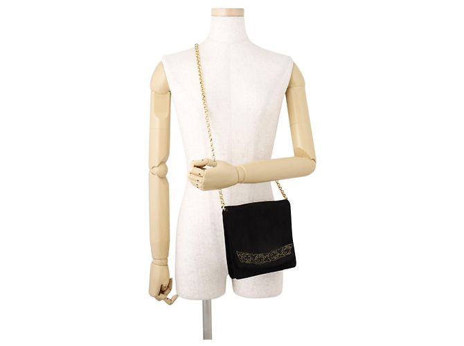 Bolso de hombro con cadena de ante negro Salvatore Ferragamo - vista 4