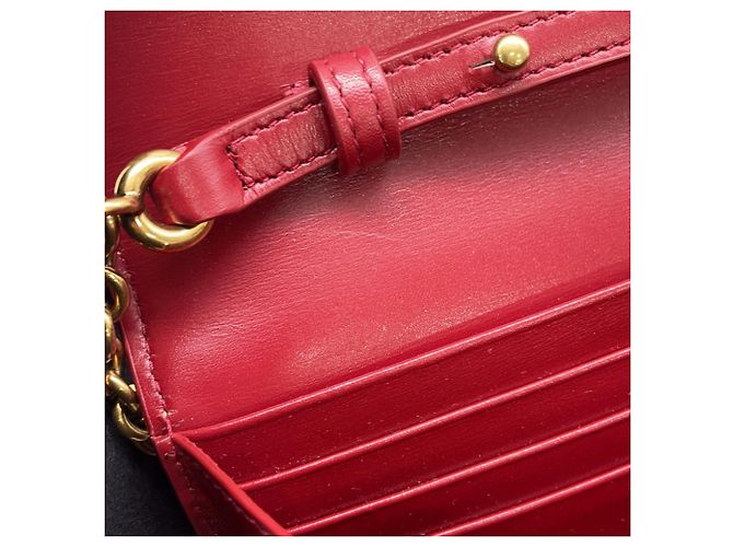 Portafoglio a tracolla con catena Yves Saint Laurent in rosso - vista 11