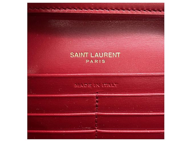Portafoglio a tracolla con catena Yves Saint Laurent in rosso - vista 15