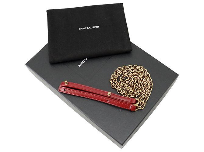 Portafoglio a tracolla con catena Yves Saint Laurent in rosso - vista 16