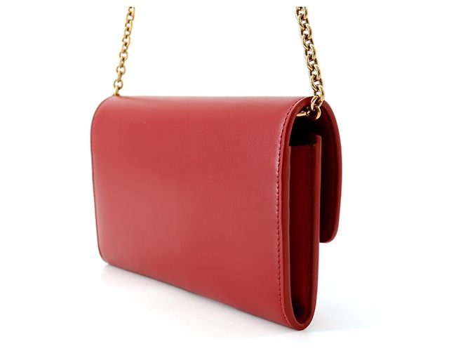 Portafoglio a tracolla con catena Yves Saint Laurent in rosso - vista 2