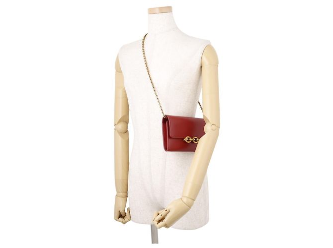 Portafoglio a tracolla con catena Yves Saint Laurent in rosso - vista 4