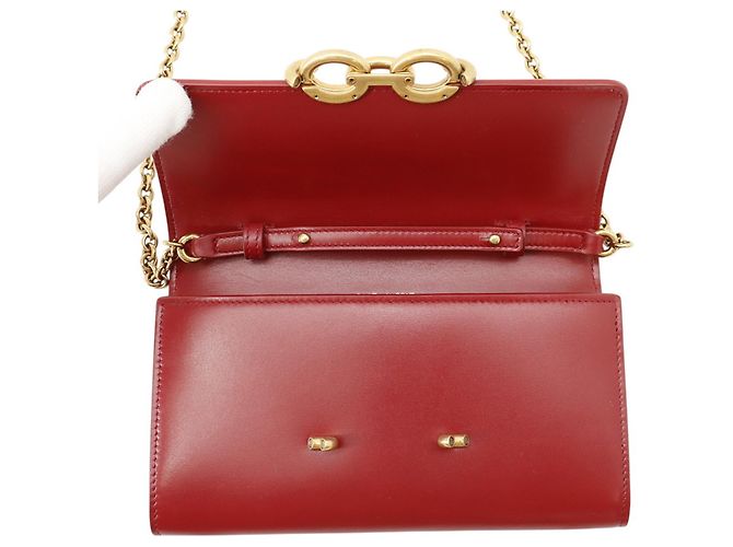 Portafoglio a tracolla con catena Yves Saint Laurent in rosso - vista 6