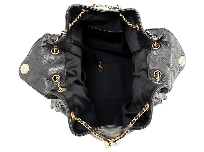 Borsa a tracolla Chanel Matelassé Black Chain Nero - vista 5