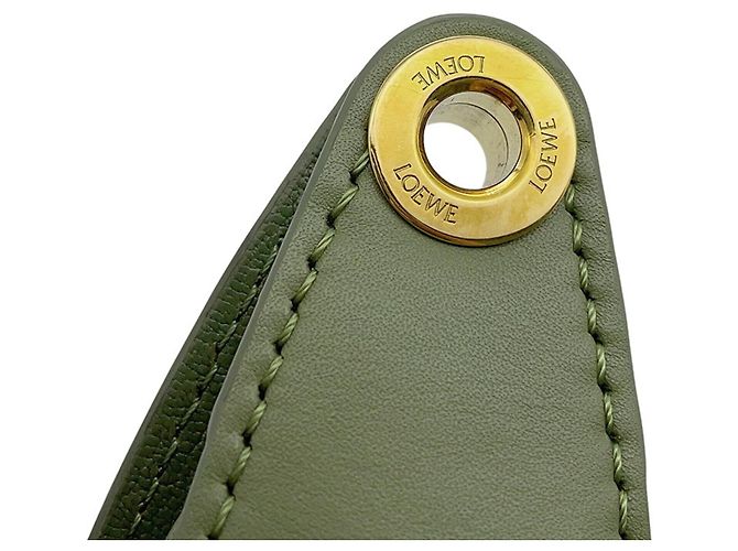 Borsa a tracolla in pelle kaki Loewe Cachi - vista 12