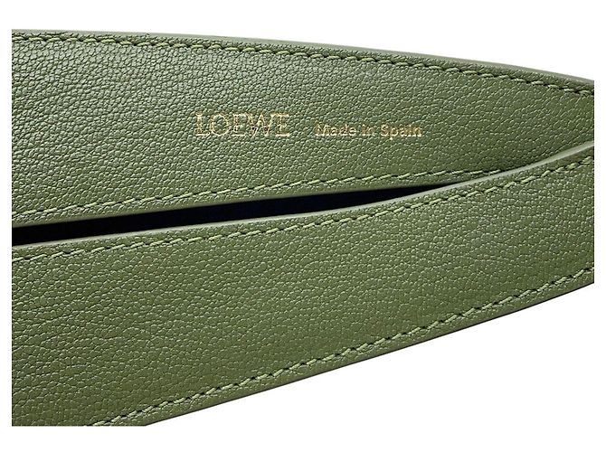 Borsa a tracolla in pelle kaki Loewe Cachi - vista 15