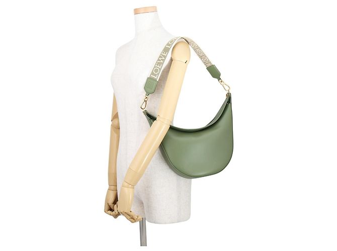 Borsa a tracolla in pelle kaki Loewe Cachi - vista 4