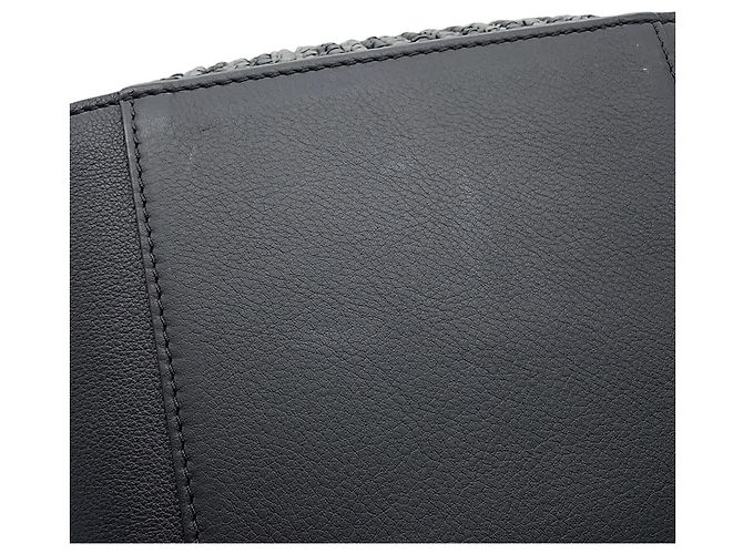 Borsa Loewe Hammock Compact in pelle e rafia Nero Arancione - vista 8