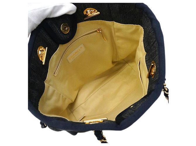 Borsa Tote con Catena Deauville Chanel Blu - vista 4