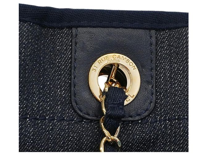 Borsa Tote con Catena Deauville Chanel Blu - vista 7