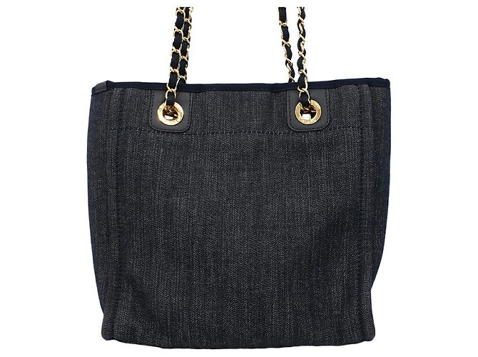 Borsa Tote con Catena Deauville Chanel Blu - vista 9