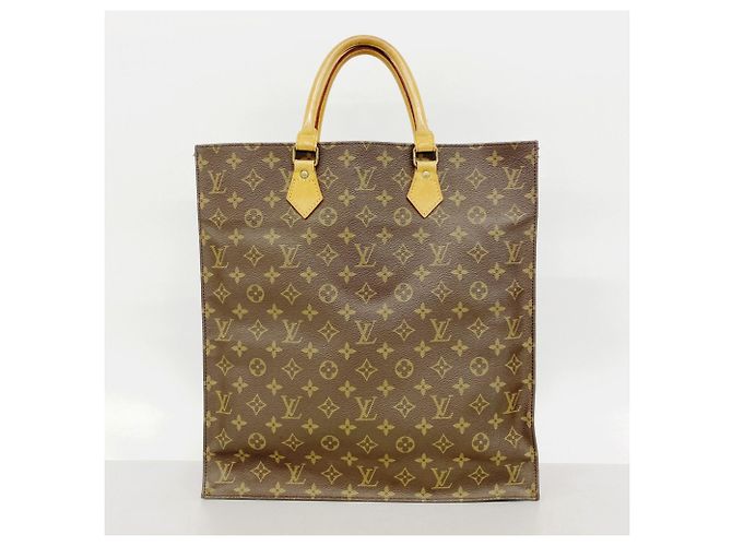 Borsa Tote Louis Vuitton Monogram Sac Plat Marrone - vista 12