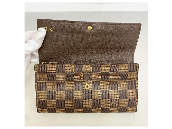 Portafoglio lungo Sarah Damier Louis Vuitton Damier ebene - vista 9