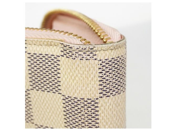 Louis Vuitton Damier Azur Zippy Wallet Pink Weiß - Ansicht 8