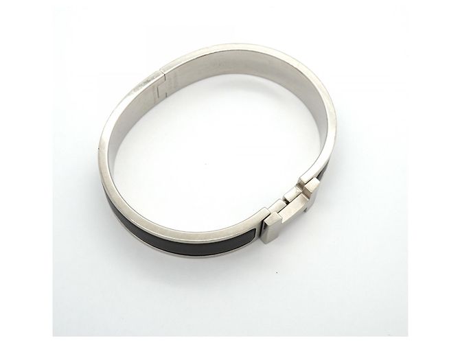 Hermès Pulsera Hermes Clic Clac PM Negro Plata - vista 2