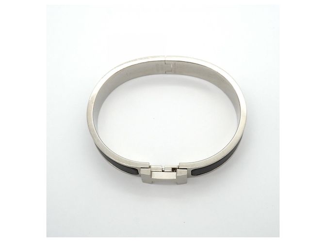 Hermès Pulsera Hermes Clic Clac PM Negro Plata - vista 3