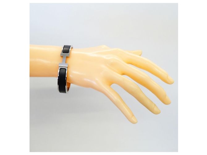 Hermès Pulsera Hermes Clic Clac PM Negro Plata - vista 6