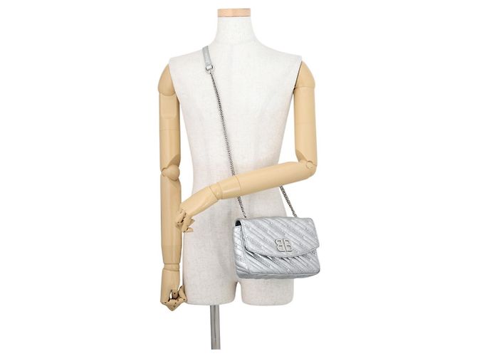 Everyday Borsa a tracolla con catena Balenciaga Argento - vista 4