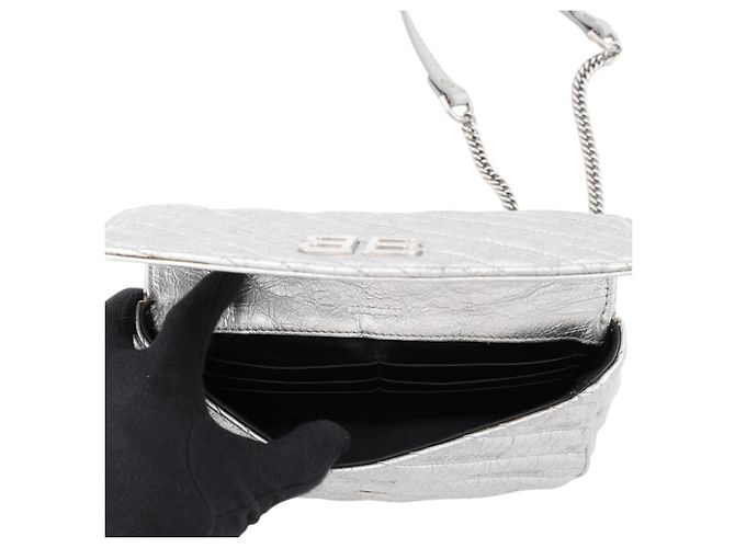 Everyday Borsa a tracolla con catena Balenciaga Argento - vista 5