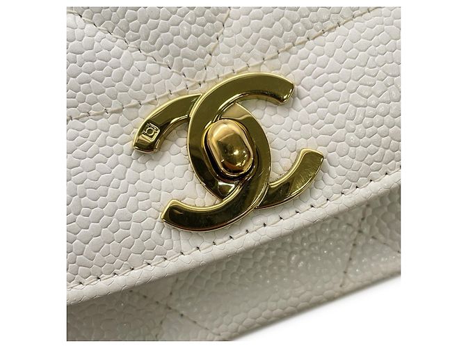 Borsa a tracolla Chanel White Matelassé Chain Bianco - vista 14