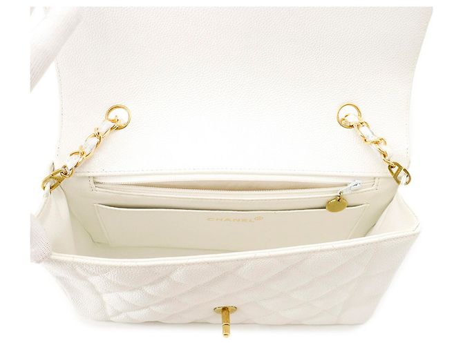 Borsa a tracolla Chanel White Matelassé Chain Bianco - vista 6