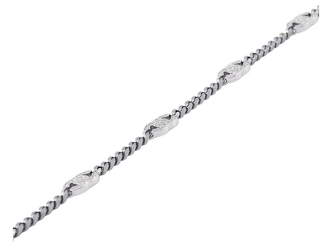 Collana lunga Chanel Gunmetal con strass Metallico - vista 2