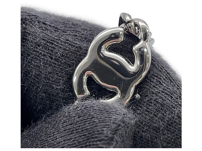 Collana lunga Chanel Gunmetal con strass Metallico - vista 6