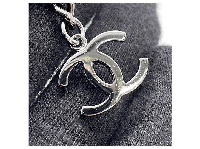 Collana lunga Chanel Gunmetal con strass Metallico - vista 8