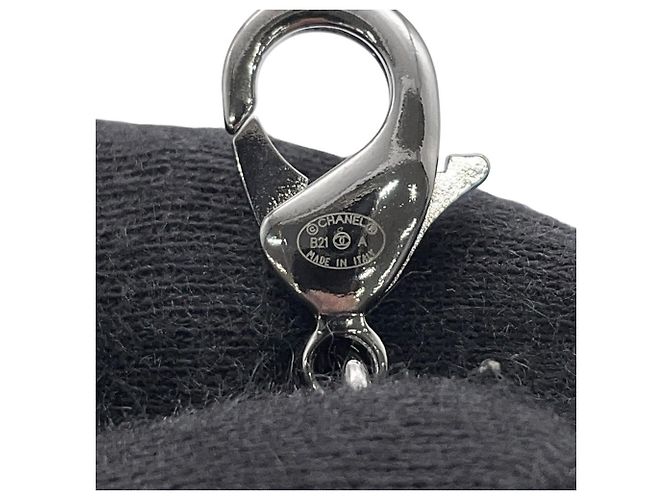 Collana lunga Chanel Gunmetal con strass Metallico - vista 9