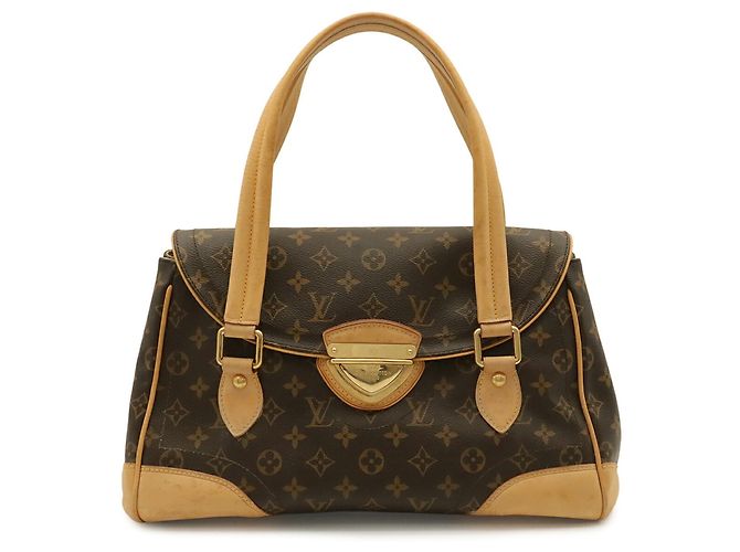 Borsa a Spalla Louis Vuitton Monogram Beverly GM Marrone Nero Bianco Monogramma - vista 2