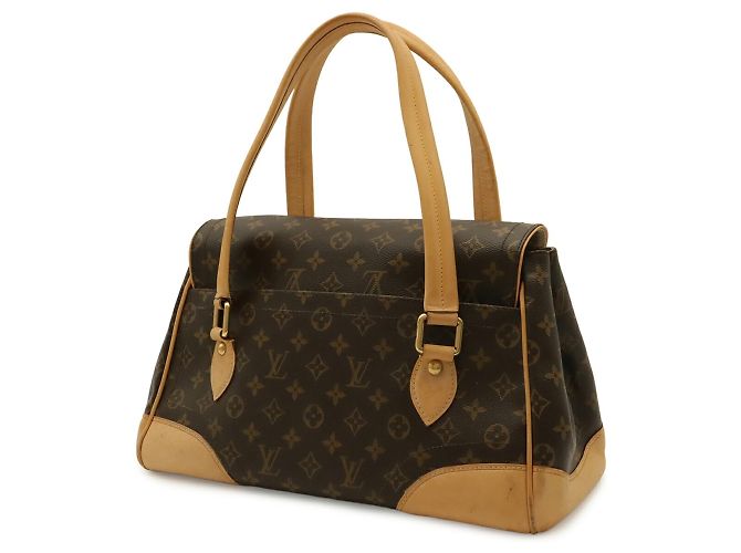 Borsa a Spalla Louis Vuitton Monogram Beverly GM Marrone Nero Bianco Monogramma - vista 3