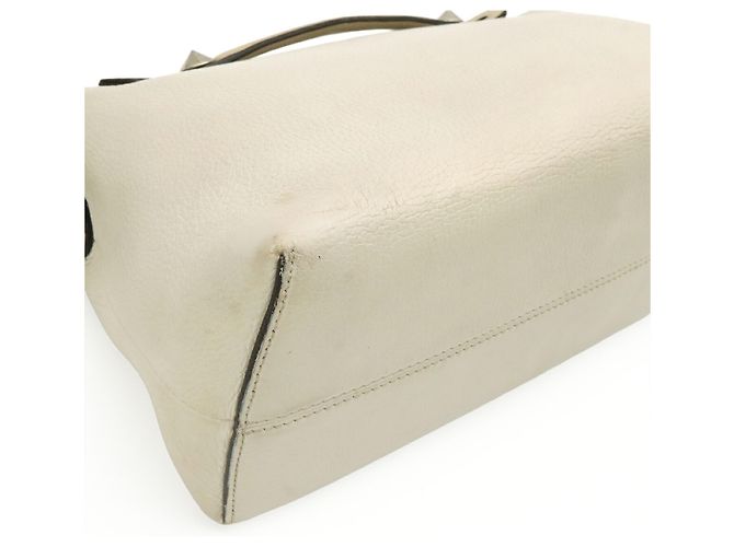 Fendi By The Way Leder Handtasche/Schultertasche Medium Weiß Beige Grau - Ansicht 4