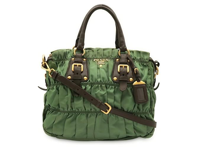 Prada Tessuto gesteppter Tote Bag Braun Khaki - Ansicht 2