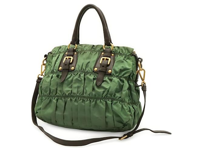 Prada Tessuto gesteppter Tote Bag Braun Khaki - Ansicht 3