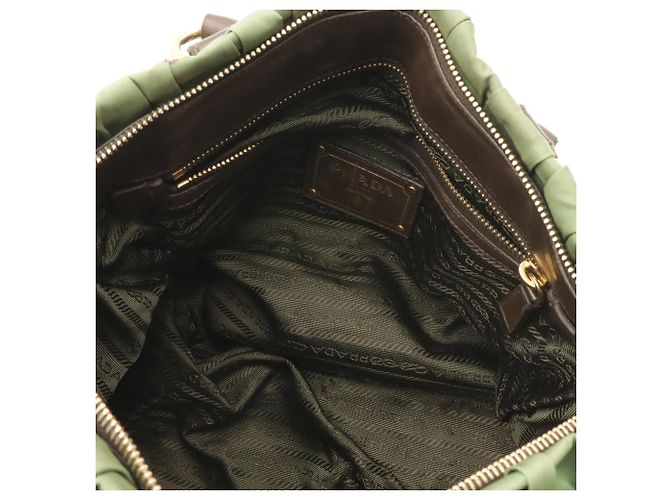 Prada Tessuto gesteppter Tote Bag Braun Khaki - Ansicht 9
