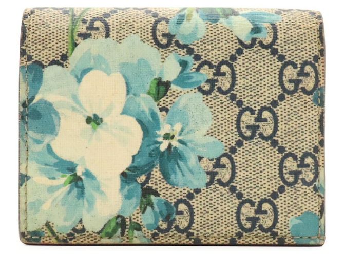 Tarjetero Gucci GG Blooms Supreme Azul Multicolor Beige - vista 2