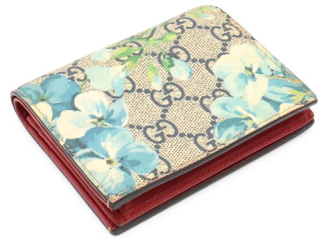 Tarjetero Gucci GG Blooms Supreme Azul Multicolor Beige - vista 3