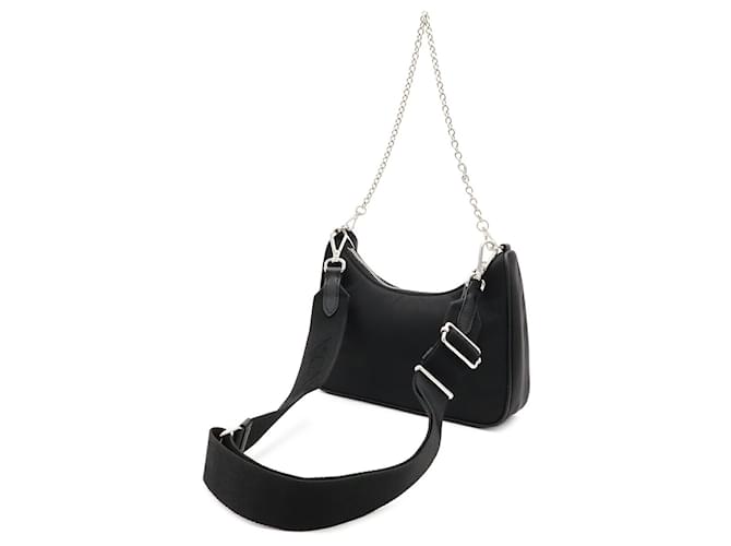 Borsa a catena Prada Triangle Re-Edition 2005 Nero - vista 3