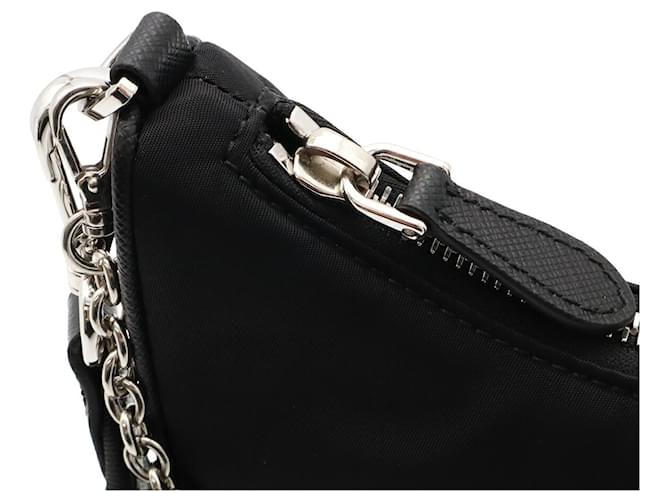Borsa a catena Prada Triangle Re-Edition 2005 Nero - vista 6