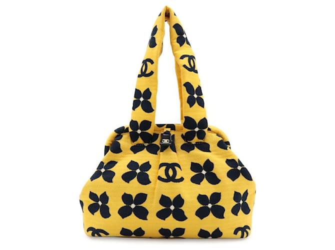 Borsa Chanel Coco Mark Flower Nero Giallo - vista 2