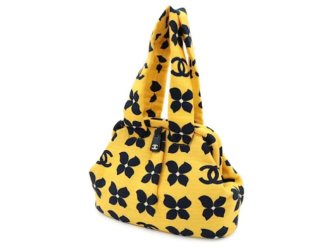 Borsa Chanel Coco Mark Flower Nero Giallo - vista 3