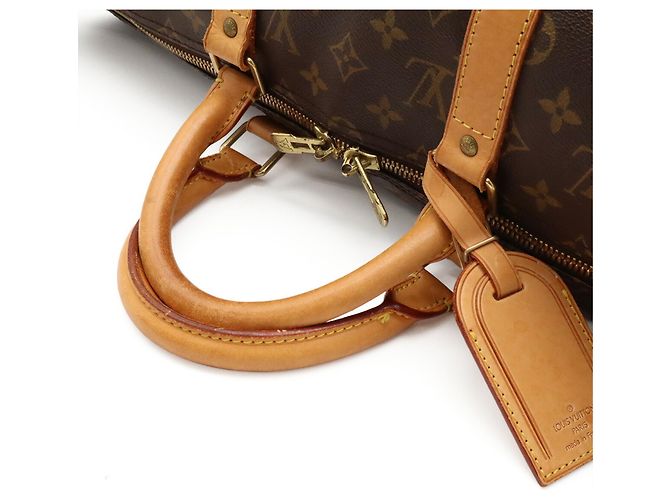 Louis Vuitton Monogram Keepall Bandoulière 50 Marrone Bianco Monogramma - vista 5