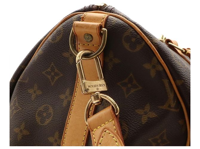 Louis Vuitton Monogram Keepall Bandoulière 50 Marrone Bianco Monogramma - vista 8